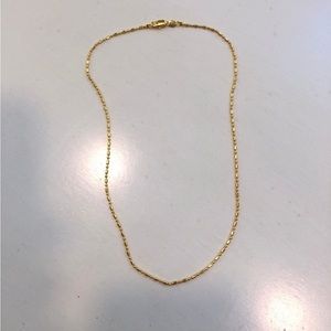 - 16” solid gold FILLED yellow gold necklace column ball style GF STAMPED